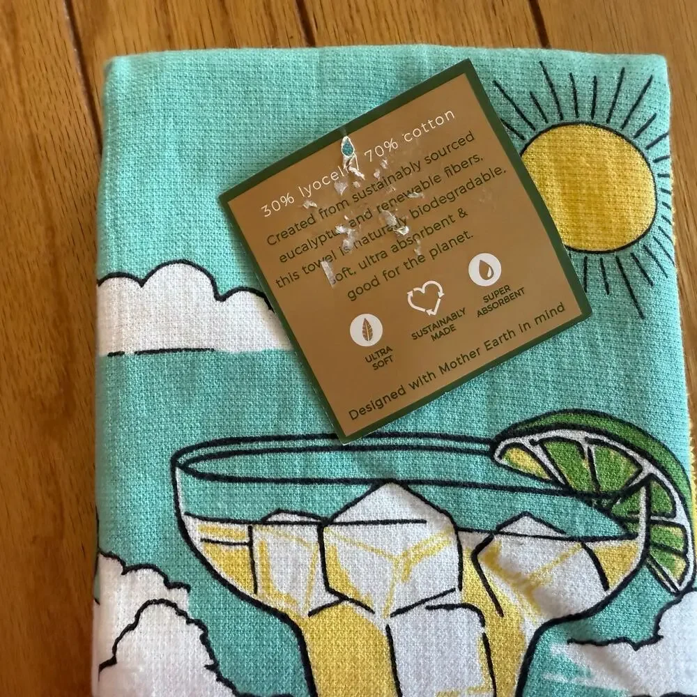 NWT Deborah Connolly Designs Margarita Desert Kitchen Towels  Set of 3
